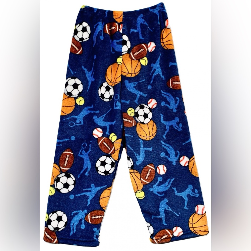 Made with Love and Kisses Sports Plush Pajama Pants Boys Size 8/10